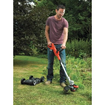 Trimmeris BLACK+DECKER 18 V daudzfunkcionāls ar auklu, 28 cm pļaušanas platums, 1 x 2,0 Ah akumulators STC1820CM-QW