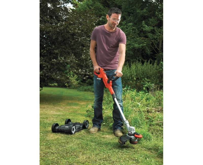 Trimmeris BLACK+DECKER 18 V daudzfunkcionāls ar auklu, 28 cm pļaušanas platums, 1 x 2,0 Ah akumulators STC1820CM-QW