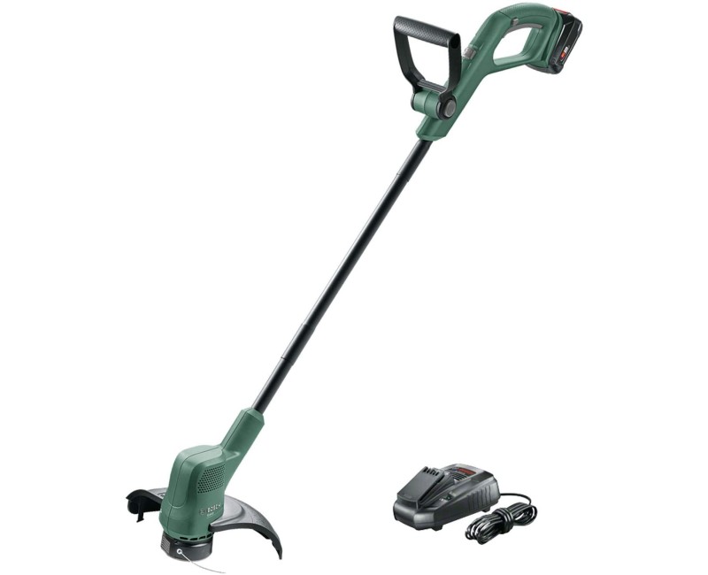 Bosch trimeris 18 V akumuliatorinis su valą, 26 cm pjovimo plotis, 2 x 2,0 Ah akumuliatoriai, įkroviklis 06008C1C05