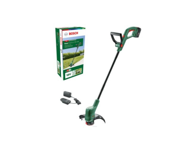 Trimmeris Bosch 18 V ar auklu, 23 cm pļaušanas platums, 1 x 2,0 Ah, akumulators, lādētājs 06008C1A03