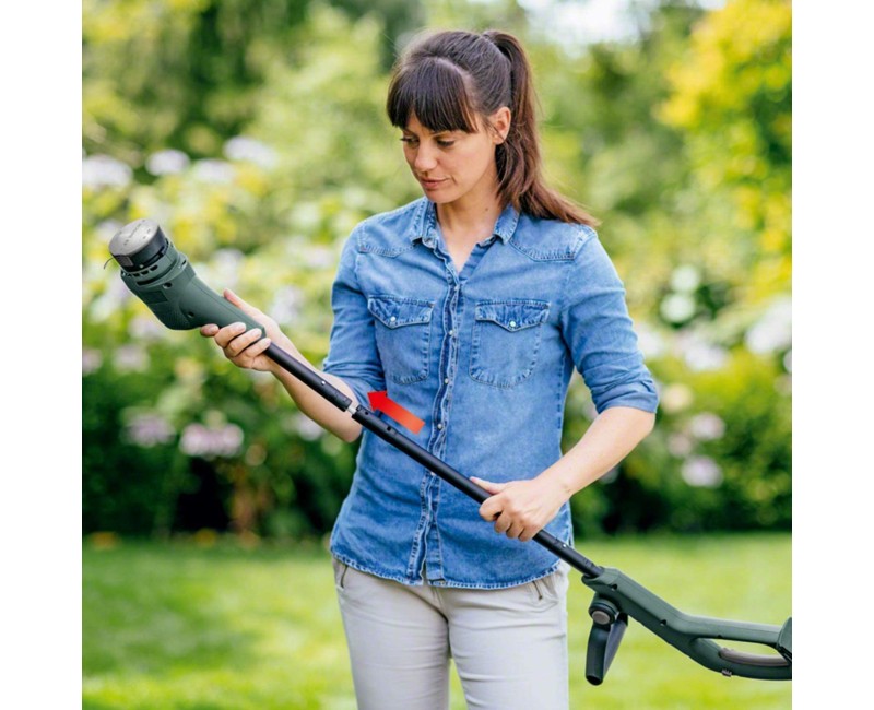 Trimmeris Bosch 18 V ar auklu, 23 cm pļaušanas platums, 1 x 2,0 Ah, akumulators, lādētājs 06008C1A03