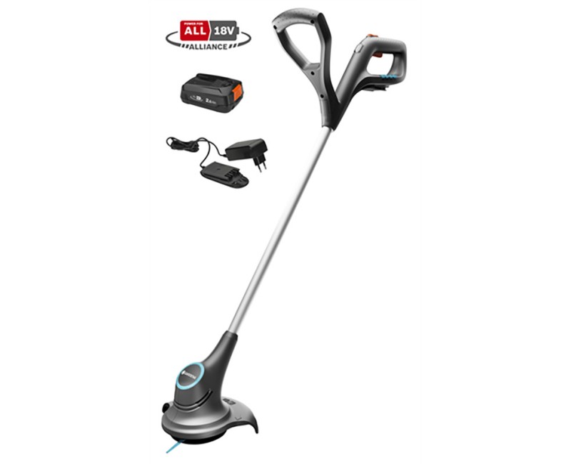 Trimmeris Gardena 18 V SmallCut 23/18 V, pļaušanas platums 23 cm, 1 x litija jonu akumulators 2,0 Ah, lādētājs 14702-20