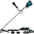 Trimmeris Makita 18 V akumulatora krūmgriezis, 43 cm pļaušanas platums, 2 x 5,0 Ah akumulatori, lādētājs DUR369APT2