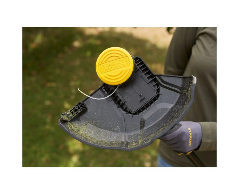 Trimmeris Stanley 18 V akumulatora ar auklu, 33 cm pļaušanas platums, 1 x 4,0 Ah litija jonu akumulators, lādētājs SFMSTB930M-QW