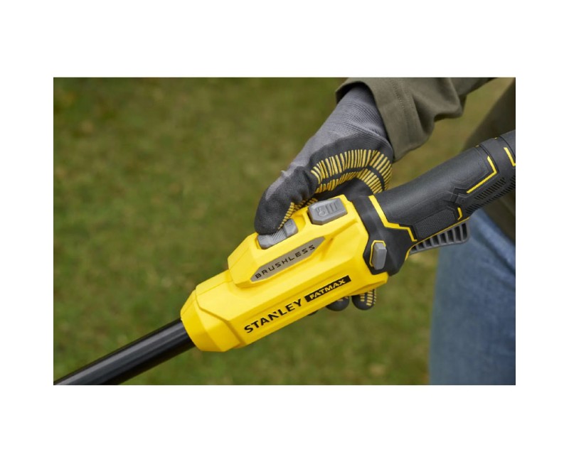 Trimmeris Stanley 18 V akumulatora ar auklu, 33 cm pļaušanas platums, 1 x 4,0 Ah litija jonu akumulators, lādētājs SFMSTB930M-QW