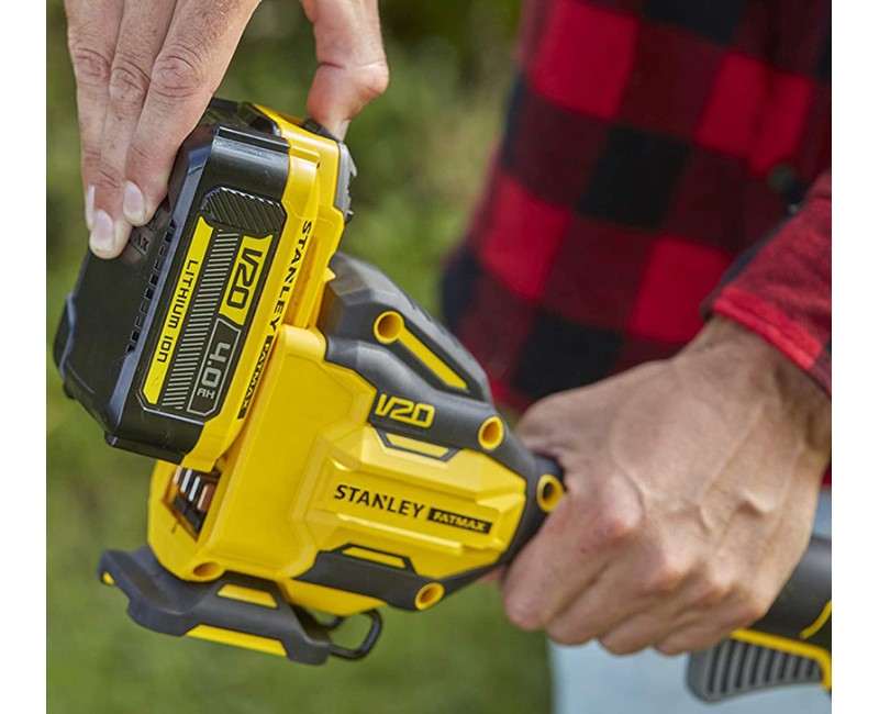 Trimmeris Stanley 18 V akumulatora ar auklu, pļaušanas platums 33 cm, 1 x 4,0 Ah  akumulators, lādētājs SFMCSTB933M-QW