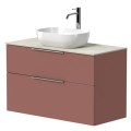 Vannas istabas skapītis Kame Big 100cm 2 atvilknes, zem virsmas Antique red BUC/10-3DR/40-BIG