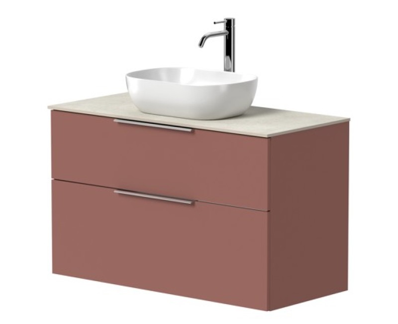 Vannas istabas skapītis Kame Big 100cm 2 atvilknes, zem virsmas Antique red BUC/10-3DR/40-BIG