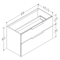 Тумба для ванной Kame Big 100см 2 ящика, под столешницу, табачный дуб BUC/10-3DR/19-BIG