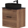 Vannas istabas skapītis Kame Big 60cm 2 atvilknes, zem virsmas, Tobacco oak BUC/6-3DR/19-BIG