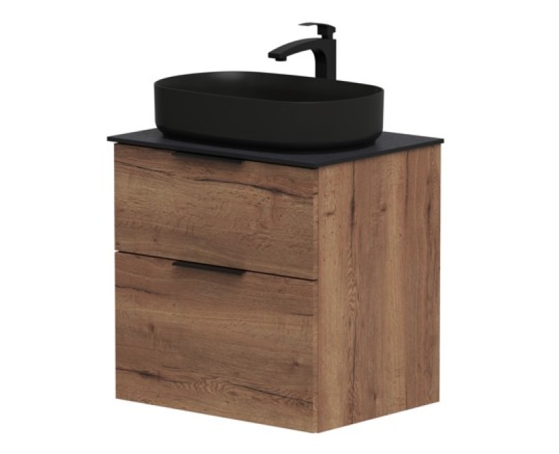 Vannas istabas skapītis Kame Big 60cm 2 atvilknes, zem virsmas, Tobacco oak BUC/6-3DR/19-BIG