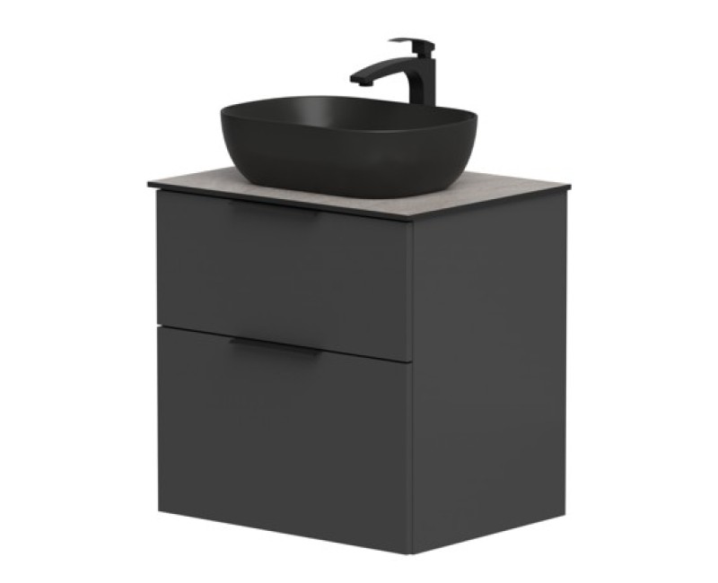 Vannas istabas skapītis Kame Big 60cm 2 atvilknes, zem virsmas, Graphite BUC/6-3DR/D27-BIG