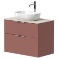Vannas istabas skapītis Kame Big 80cm 2 atvilknes, zem virsmas, Antique red BUC/8-3DR/40-BIG