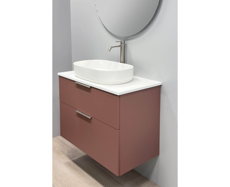 Vannas istabas skapītis Kame Big 80cm 2 atvilknes, zem virsmas, Antique red BUC/8-3DR/40-BIG