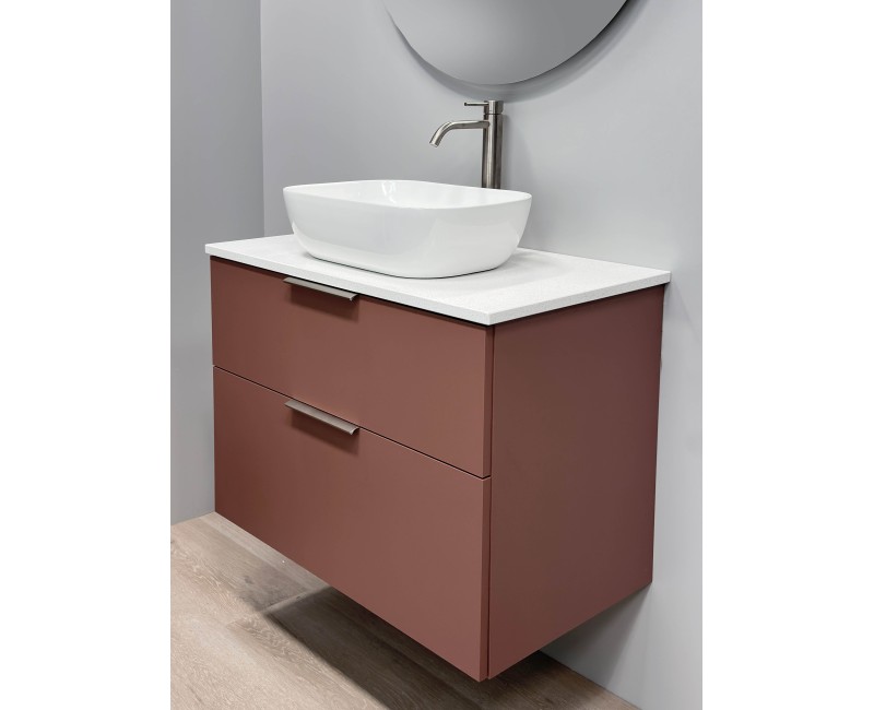 Vannas istabas skapītis Kame Big 80cm 2 atvilknes, zem virsmas, Antique red BUC/8-3DR/40-BIG