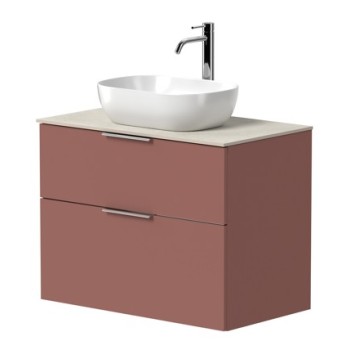 Vannas istabas skapītis Kame Big 80cm 2 atvilknes, Zem virsmas, Bez izlietnes, Antique red BUC/8-3DR/40-BIG