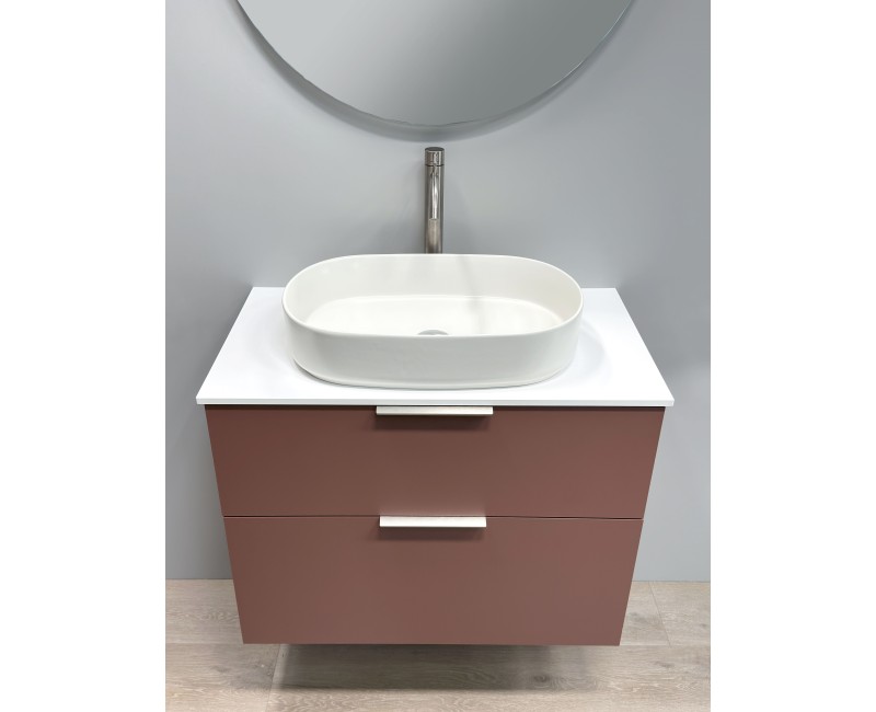 Vannas istabas skapītis Kame Big 80cm 2 atvilknes, zem virsmas, Antique red BUC/8-3DR/40-BIG