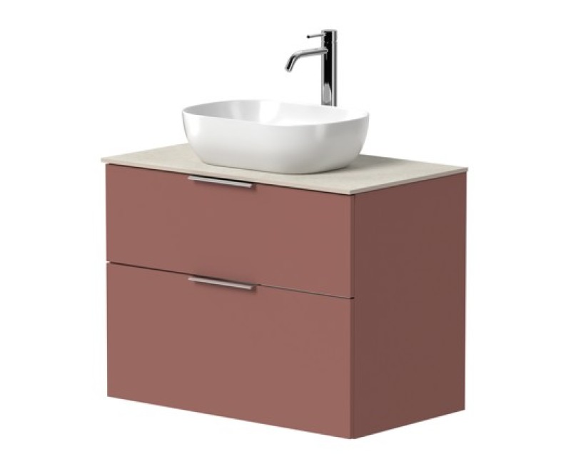 Vannas istabas skapītis Kame Big 80cm 2 atvilknes, zem virsmas, Antique red BUC/8-3DR/40-BIG