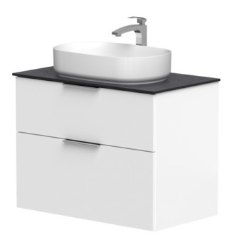 Vannas istabas skapītis Kame Big 80cm 2 atvilknes, Zem virsmas, Bez izlietnes, Balts Matēts BUC/8-3DR/WS-BIG