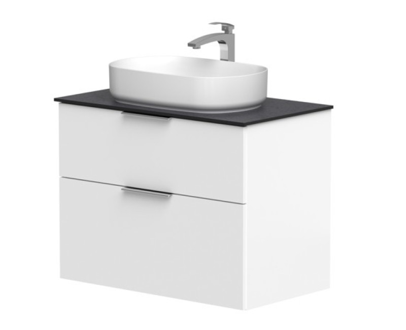 Vannas istabas skapītis Kame Big 80cm 2 atvilknes, zem virsmas, Balts Matēts BUC/8-3DR/WS-BIG