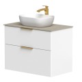 Vannas istabas skapītis Kame Big 80cm 2 atvilknes, zem virsmas, Balts Matēts BUC/8-3DR/WS-BIG