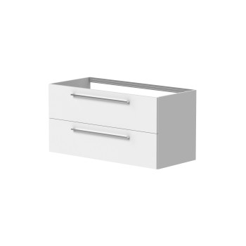 Vannas istabas skapītis Kame Gama 100cm 2 atvilknes (push to open), zem virsmas Balts Matēts BUC/10-3DR/D2-PO