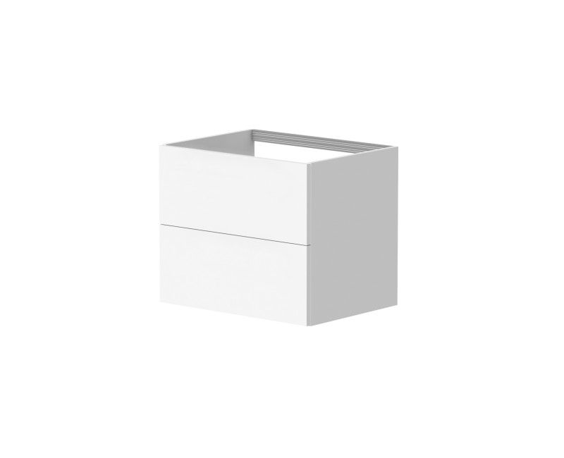 Vannas istabas skapītis Kame Gama 60cm 2 atvilknes (push to open), zem virsmas Balts Matēts BUC/6-3DR/D2-PO