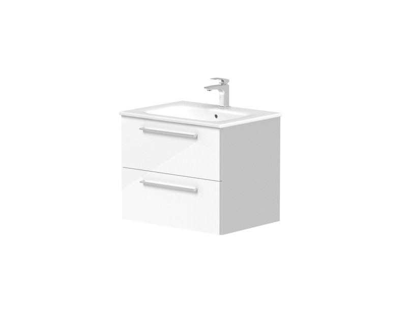 Vannas istabas skapītis Kame Gama 60cm 2 atvilknes (push to open), bez izlietnes, Balts BU/6-3DR/D1-PO