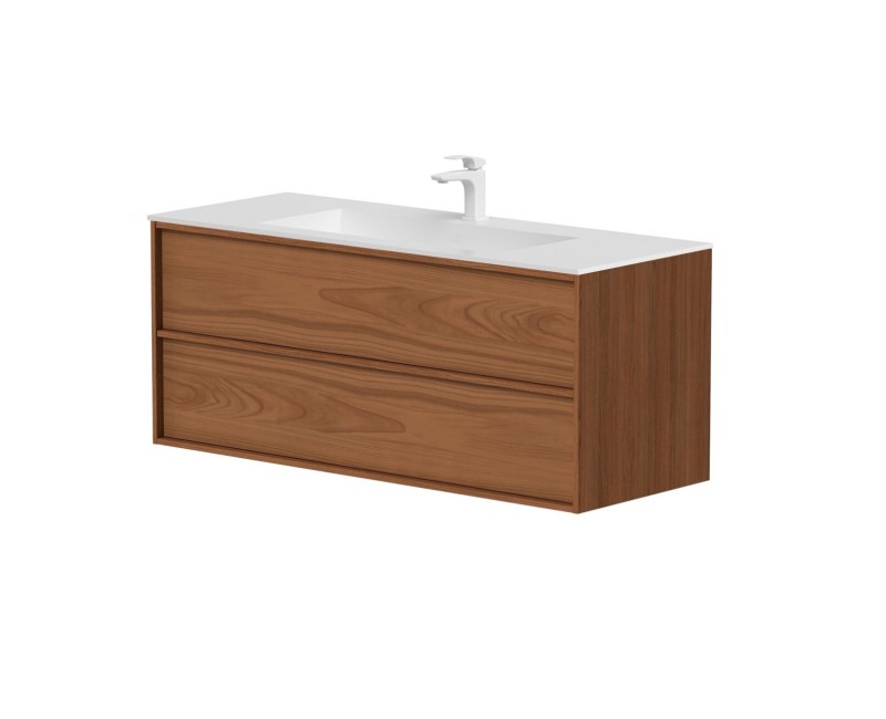 Vannas istabas skapītis Kame Home 120cm 2 atvilknes, zem virsmas Copper oak veneer BUC/12-3DR/N11-HM