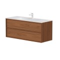Vannas istabas skapītis Kame Home 120cm 2 atvilknes, dubultais Copper oak veneer BUD/12-3DR/N11-HM