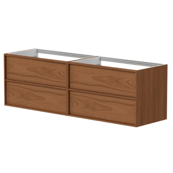Vannas istabas skapītis Kame Home 160cm 2 atvilknes, dubultais (2x80cm), bez izlietnes, Copper oak BUD/16-3DR-DB/N11-HM