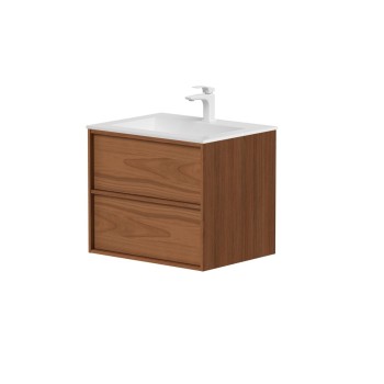 Vannas istabas skapītis Kame Home 60cm 2 atvilknes, Zem virsmas, Bez izlietnes, Copper oak BUC/6-3DR/N11-HM