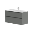 Vannas istabas skapītis Kame Loft 100cm 2 atvilknes, Bez izlietnes, Pearl Grey BU/10-3DR/D37-LFT