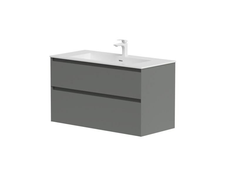 Vannas istabas skapītis Kame Loft 100cm 2 atvilknes, Bez izlietnes, Pearl Grey BU/10-3DR/D37-LFT