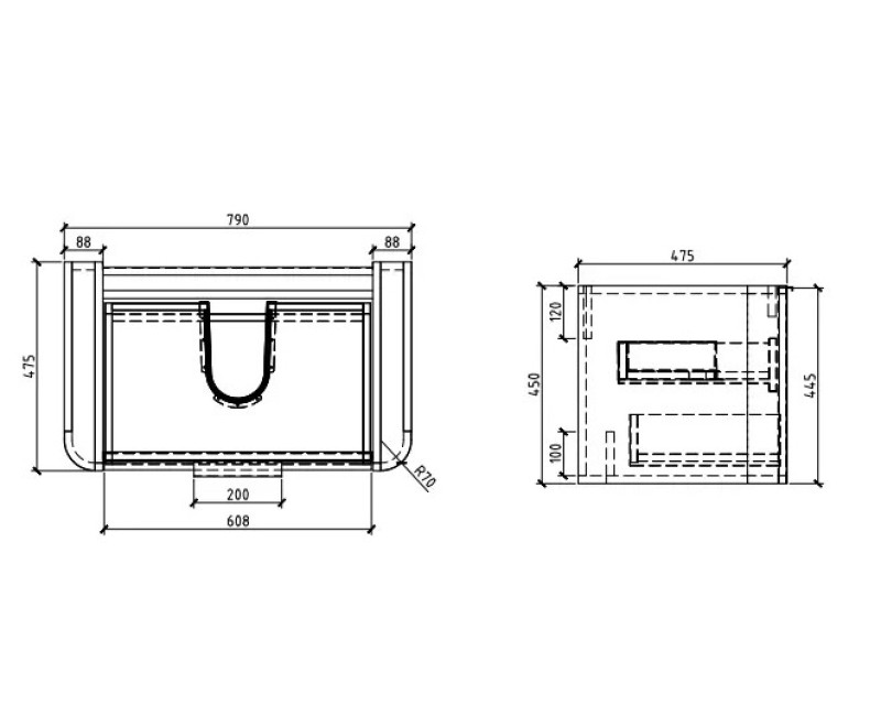 Vonios spintelė OZE INDIANA (be praustuvo) 800mm Lygus Arizonos ąžuolas CAIS-IND800CA