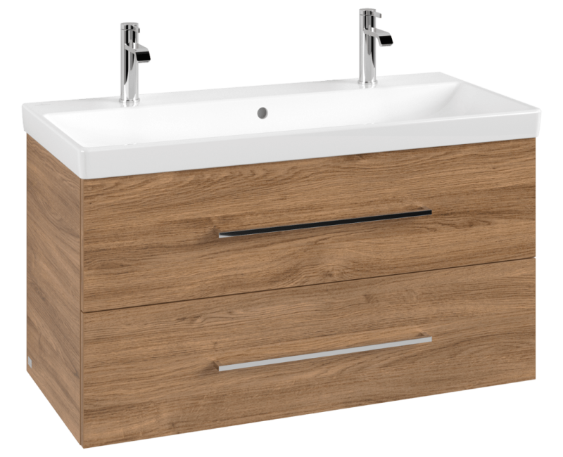 Vannas istabas skapītis Villeroy & Boch Avento 98x51x45cm, 2 atvilktnes, (bez izlietnes) Kansas Ozols A89200RH