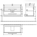 Vannas istabas skapītis Villeroy & Boch Avento 98x51x45cm, 2 atvilktnes, (bez izlietnes) Kansas Ozols A89200RH