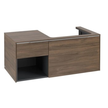 Vannas istabas skapītis Villeroy & Boch Subway 3.0, 41x100x52cm, 2 atvilktnes,  (bez izlietnes) izgriezums labajā pusē, Arizonas ozols C571L0VH