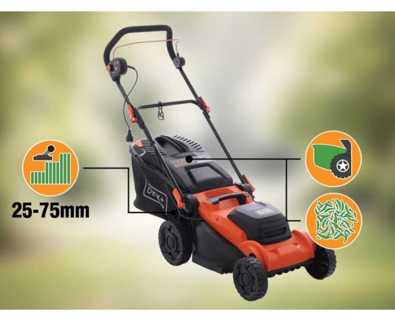Газонокосилка BLACK+DECKER электрическая 1800 Вт, ширина скашивания 40 см BEMWP400-QS