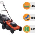 Газонокосилка BLACK+DECKER электрическая 1800 Вт, ширина скашивания 40 см BEMWP400-QS