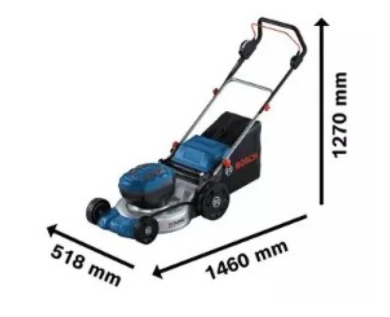 Газонокосилка Bosch 18 В, аккумуляторная, ширина скашивания 46 см, без аккумулятора и зарядка 06008C8000