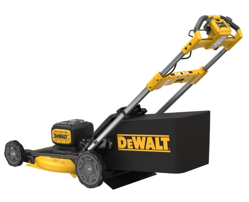 Zāles pļāvējs DeWALT 18 V akumulatora, 53 cm pļaušanas platums, ar piedziņu, 2 x 8,0 Ah XR akumulatori, DCMWSP156W2 lādētājs