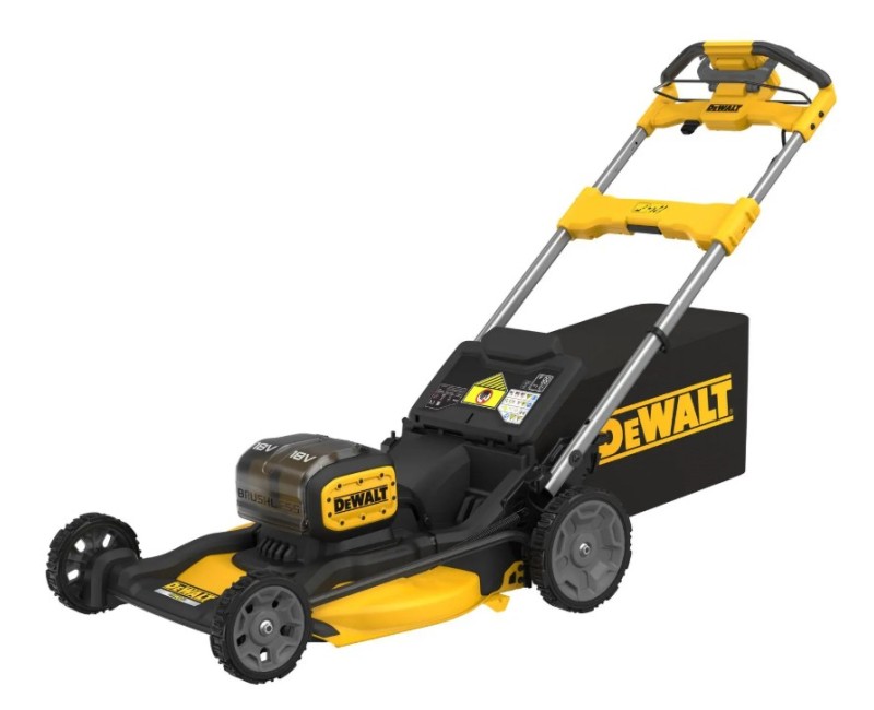 Zāles pļāvējs DeWALT 18 V akumulatora, 53 cm pļaušanas platums, ar piedziņu, 2 x 8,0 Ah XR akumulatori, DCMWSP156W2 lādētājs