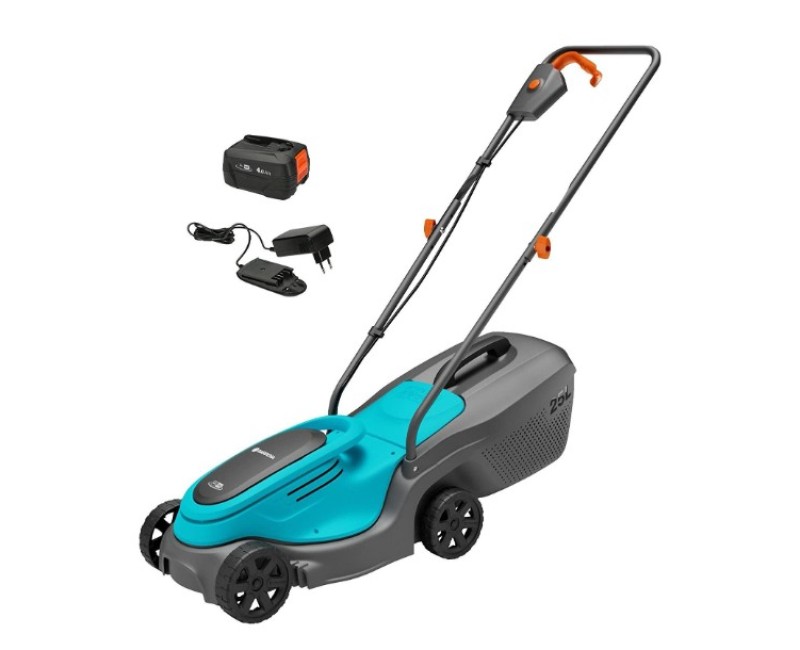 Zāles pļāvējs Gardena 18 V PowerMax 30/18V P4A, pļaušanas platums 30 cm, 1 x 4,0 Ah akumulators, lādētājs 14630-20