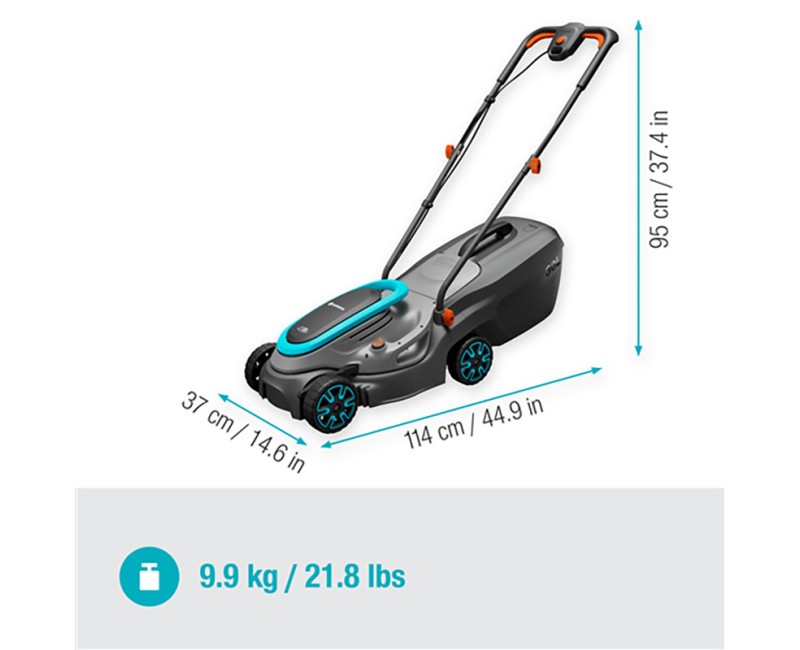 Газонокосилка Gardena 18 В PowerMax, ширина скашивания 32 см, без аккумулятора и зарядка 14632-55