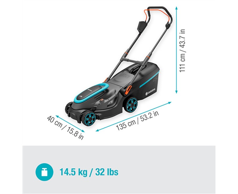 Zāles pļāvējs Gardena 18 V PowerMax 37/36V P4A, pļaušanas platums 37 cm, bez akumulatora un lādētāja 14638-55