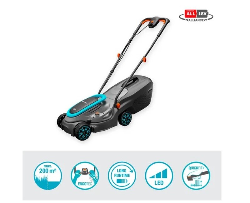 Zāles pļāvējs Gardena 18 V PowerMax, pļaušanas platums 32 cm, 1 x 4,0 Ah akumulators, lādētājs 14632-20
