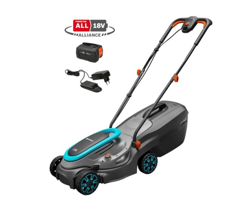 Zāles pļāvējs Gardena 18 V PowerMax, pļaušanas platums 32 cm, 1 x 4,0 Ah akumulators, lādētājs 14632-20