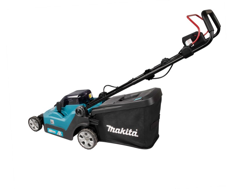 Zāles pļāvējs Makita 18 V akumulatora, 38 cm pļaušanas platums, 2x litija jonu LXT 4,0 Ah akumulatori, DLM382CM2 lādētājs