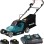 Zāles pļāvējs Makita 18 V akumulatora, 38 cm pļaušanas platums, 2x litija jonu LXT 4,0 Ah akumulatori, DLM382CM2 lādētājs